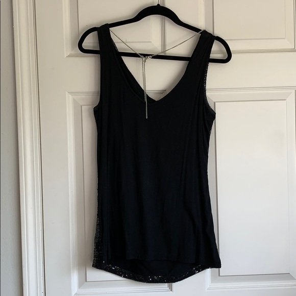 Sequin Black Tank Top - Picture 2 of 3
